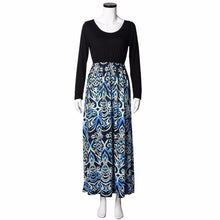 Mother Long Dress Women LomgSleeved Plus Size XXXL Casual Loose Printing Stitching Dresses Clothes vestidos CF