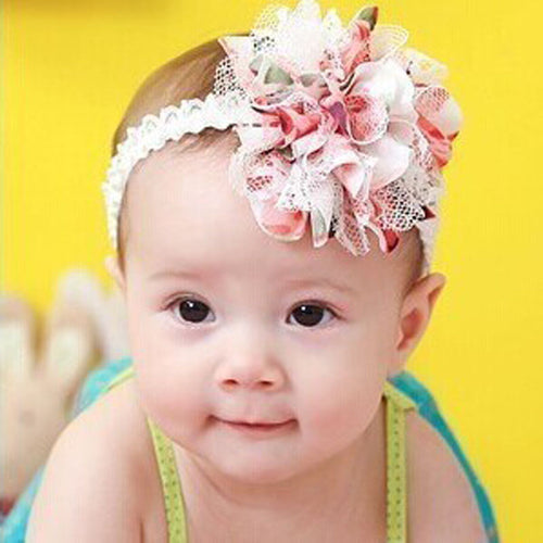 Kids Girl Flower Headband Girl Lace Hair Weave Headband born Hair Accessories Children Elastic Headwear CF