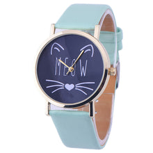 10 Styles Relojes Women Leather Bracelet Watch Gold Case Quartz Watch Laides Casual Cute Cat WristWatch Mujer Montre CF