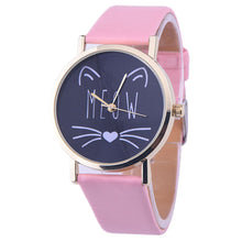 10 Styles Relojes Women Leather Bracelet Watch Gold Case Quartz Watch Laides Casual Cute Cat WristWatch Mujer Montre CF