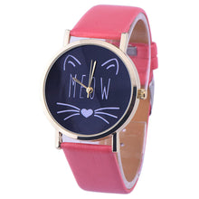 10 Styles Relojes Women Leather Bracelet Watch Gold Case Quartz Watch Laides Casual Cute Cat WristWatch Mujer Montre CF