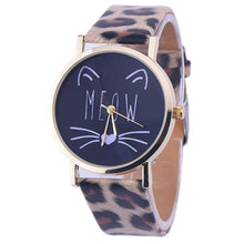 10 Styles Relojes Women Leather Bracelet Watch Gold Case Quartz Watch Laides Casual Cute Cat WristWatch Mujer Montre CF