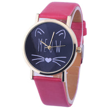 10 Styles Relojes Women Leather Bracelet Watch Gold Case Quartz Watch Laides Casual Cute Cat WristWatch Mujer Montre CF