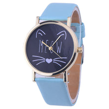10 Styles Relojes Women Leather Bracelet Watch Gold Case Quartz Watch Laides Casual Cute Cat WristWatch Mujer Montre CF