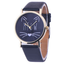 10 Styles Relojes Women Leather Bracelet Watch Gold Case Quartz Watch Laides Casual Cute Cat WristWatch Mujer Montre CF