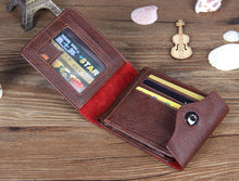 and exquisite Mens Leather Bifold ID Cards Holder Coin Pocket Bag Slim Purse CF