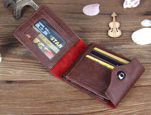 and exquisite Mens Leather Bifold ID Cards Holder Coin Pocket Bag Slim Purse CF