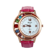 Crystal Women Ladies Girl Dress Watch Leather Bracelet Quartz Wrist Watch Casual Bling Bling Bracelets Hour CF
