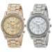 2 Pcs Geneva Watch Silver and Gold Plated Faux Chronograph Quartz Classic Round Rhinestone Crystals relogio Clock CF
