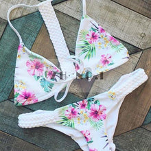 2 Pieces Sexy Bikini Sets Women Swimsuit Bandage Halter Push Up Bathing Suit Low Waist Brazilian Bikini Beach Swimwear N96ZN6 CF