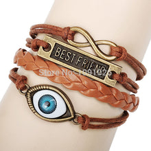 Best Friend Eye Jewelry Hemp Rope Antique Leather Pendant Bracelet Teast CF