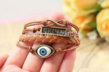 Best Friend Eye Jewelry Hemp Rope Antique Leather Pendant Bracelet Teast CF