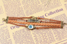 Best Friend Eye Jewelry Hemp Rope Antique Leather Pendant Bracelet Teast CF