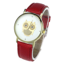Leather Strap Quartz watch Women Owl Print Dress Clocks Girls Wristwatch Gifts for You 6 color CF