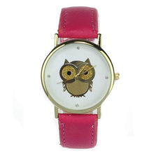 Leather Strap Quartz watch Women Owl Print Dress Clocks Girls Wristwatch Gifts for You 6 color CF