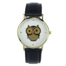 Leather Strap Quartz watch Women Owl Print Dress Clocks Girls Wristwatch Gifts for You 6 color CF