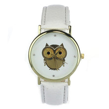 Leather Strap Quartz watch Women Owl Print Dress Clocks Girls Wristwatch Gifts for You 6 color CF