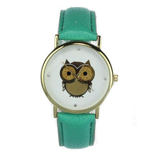 Leather Strap Quartz watch Women Owl Print Dress Clocks Girls Wristwatch Gifts for You 6 color CF