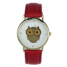 Leather Strap Quartz watch Women Owl Print Dress Clocks Girls Wristwatch Gifts for You 6 color CF