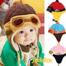 Best Quality Boys Girls Warm Cap Kids Cute Hat Beanie Pilot Crochet Earflap Skullies Promotion Price Gifts CF