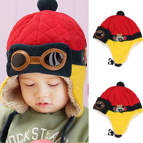 Best Quality Boys Girls Warm Cap Kids Cute Hat Beanie Pilot Crochet Earflap Skullies Promotion Price Gifts CF