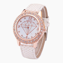 Best Selling Women Montre Imitate Diamond Crystal Dress Watch Leather Quartz Wrist Watch Mujer Bracelet Hour Montre CF