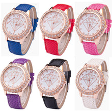 Best Selling Women Montre Imitate Diamond Crystal Dress Watch Leather Quartz Wrist Watch Mujer Bracelet Hour Montre CF