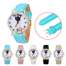 Best Selling Women Montre Leather Band Analog Quartz Vogue Wrist Watch Cute Puppy Printed Girls Gift Watch Reloj CF