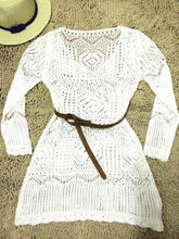 Casual Vestido Super Women's Dress Sexy Women Hollow Out Lace Beach Dress Party Slim Dresses With Belt CF