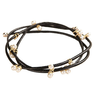 Leather Belt Pearl Decoration Thin Women Strap Korean Belts Dress Match Belt for your Dress CF