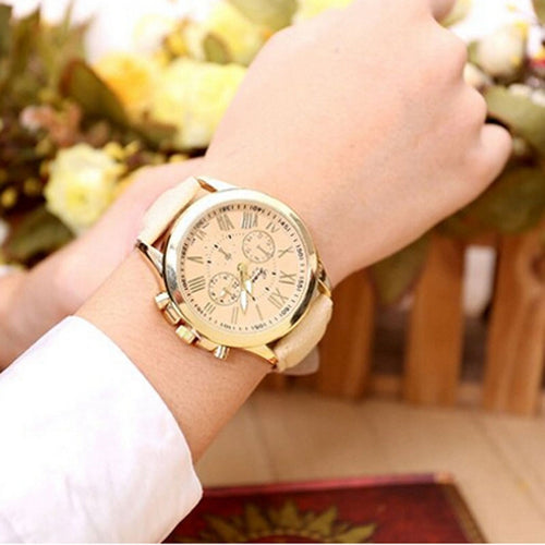 Geneva Watch women Watches Leather Band Young Sport Women Casual Dress Wristwatches GENEVA relogios feminino CF