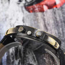 Dual Time Display Watch Leather Quartz Men Watches Military Army Sport Wrist Watch CF