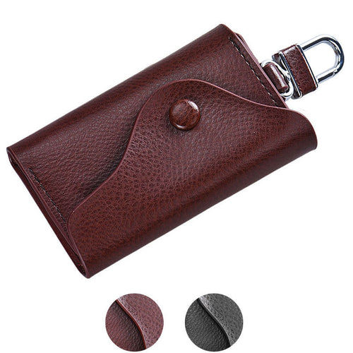 Men Leather Wallet Car Key Chain Holder 6 Ring Pouch Case Luxury Key Wallets Gifts CF