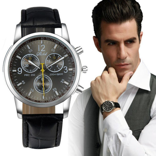 Men Luxury Watches Leather Military Watch Casual Business Quartz Wristwatches Relojs Montre CF