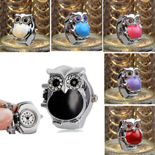 Creative Women Watch Lady Girl Steel Quartz Finger Ring withwatch Retro Owl Finger Watch CF