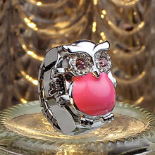 Creative Women Watch Lady Girl Steel Quartz Finger Ring withwatch Retro Owl Finger Watch CF