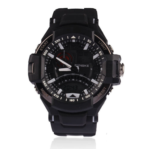 Men's Military watch Dual Time led Digital analog quartz wrist Sports watch Chronograph CF