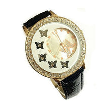 leather strap butterfly watches women rhinestone watches women dress watches quartz watch Jewellery Gifts CF