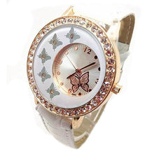 leather strap butterfly watches women rhinestone watches women dress watches quartz watch Jewellery Gifts CF