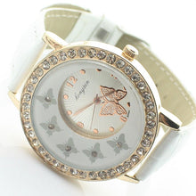 leather strap butterfly watches women rhinestone watches women dress watches quartz watch Jewellery Gifts CF