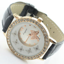 leather strap butterfly watches women rhinestone watches women dress watches quartz watch Jewellery Gifts CF