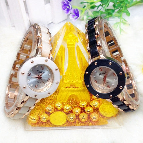 Luxury Women Watch Elegent Office Lady Dress Hours Women Watches Ladies diamond Ceramic Strap watches CF