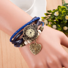 Montre Women's Watch Quartz Weave Leather Bracelet Lady Girl Dress Wrist Watch Vintage Clock CF