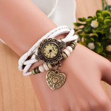 Montre Women's Watch Quartz Weave Leather Bracelet Lady Girl Dress Wrist Watch Vintage Clock CF