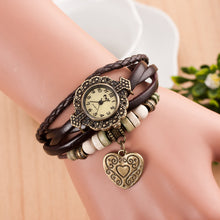 Montre Women's Watch Quartz Weave Leather Bracelet Lady Girl Dress Wrist Watch Vintage Clock CF