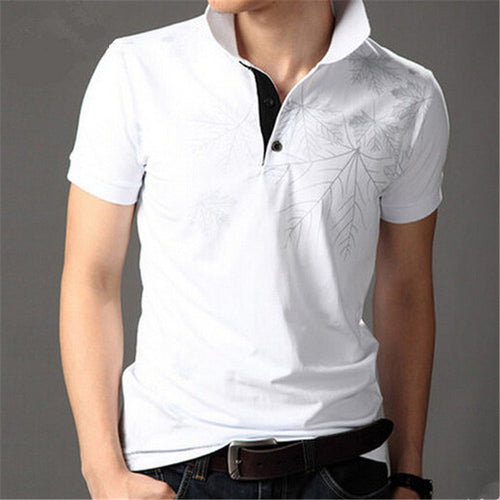 New Fashion Polo Shirts Men Summer Printed Short Sleeve Shirts Plus Size Lapel Business Shirt Tops High Quality 31165 SM6