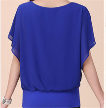 New Short-sleeved T Shirt Large Size Women's Summer O-neck Chiffon Batwing Sleeve T-shirt Female Casual Top 31076 SM6