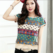New Summer T Shirt Loose Plus Size S-4XL Women Retro Printed Short-sleeved T-shirt Women Batwing Sleeve Top 31068 SM6