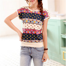 New Summer T Shirt Loose Plus Size S-4XL Women Retro Printed Short-sleeved T-shirt Women Batwing Sleeve Top 31068 SM6