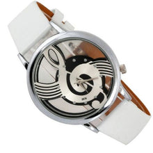 Cool Watch Retro Vogue Women Watches Note Music Notation Leather Quartz Wristwatch Lady Girls Clock Hour Happy Gift CF